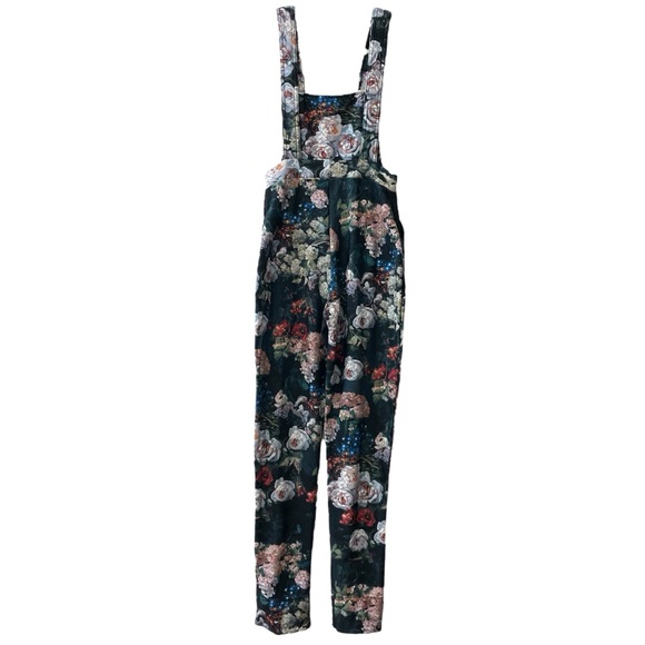 BlackMilk Take My Monet Black Art to Wear Floral Spring Flower Overalls - Picture 5 of 13